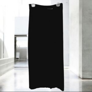 Bebe Vintage Black Full Length Skirt With Classic Rhinestone Logo Size Medium